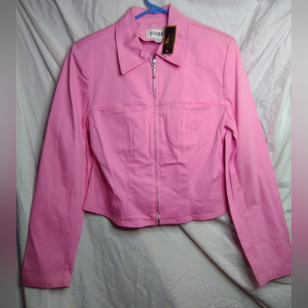 New Pink light weight "Isabella" fitted stretch Jacket w/ tags.Medium